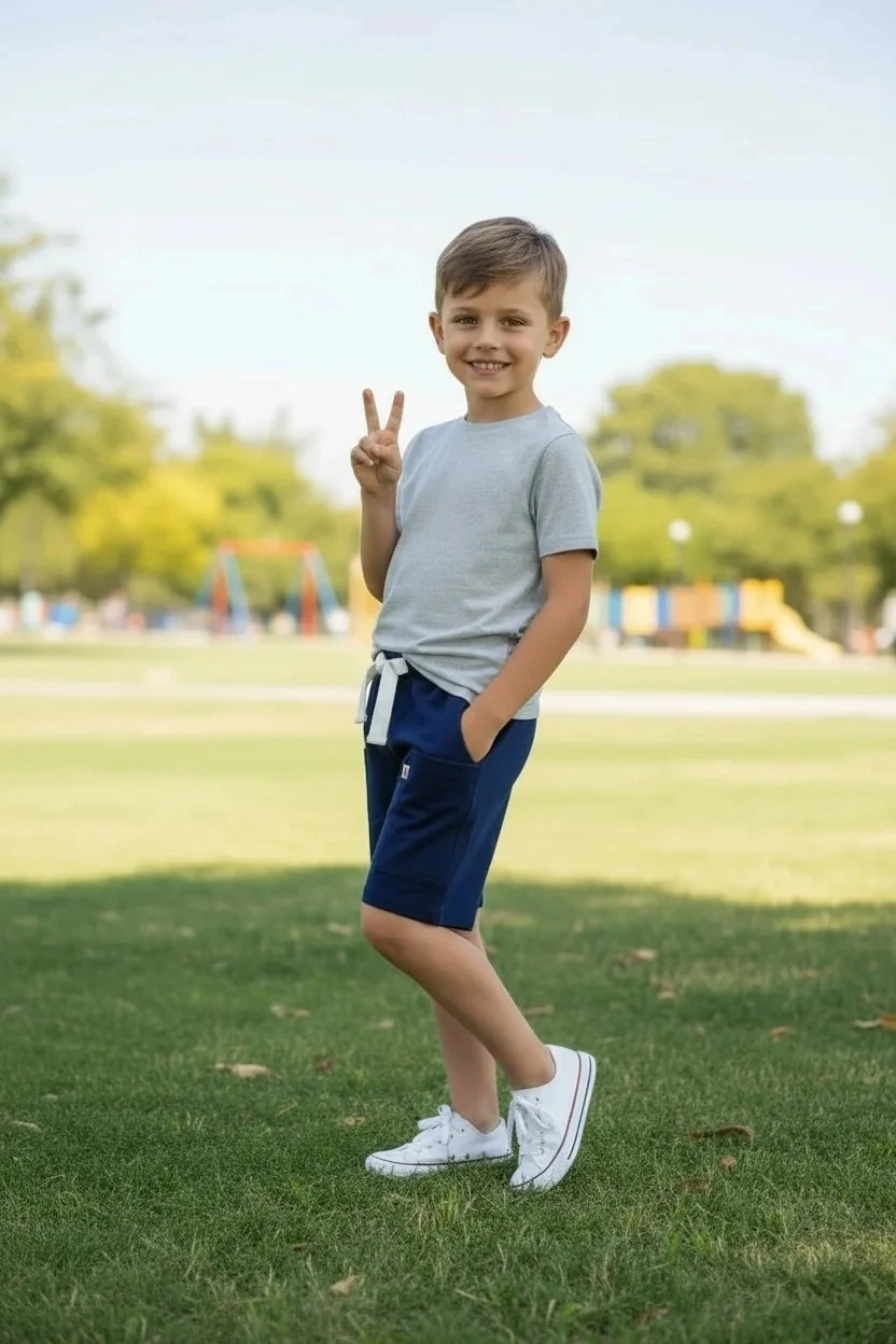 Erkek Çocuk Yandan Cepli Kısa Şort