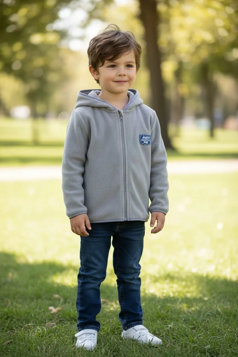 Kapşonlu Fermuarlı Polar Ceket