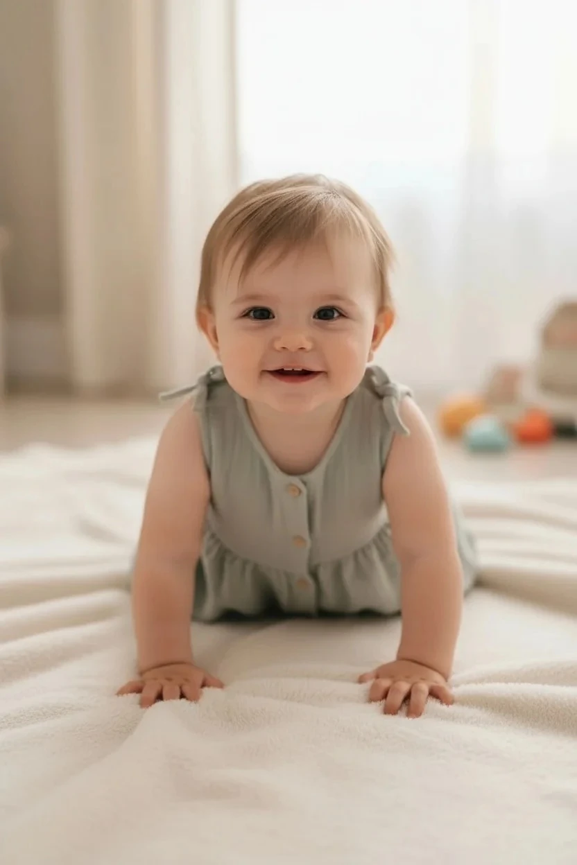 Kız Bebek Müslin Gri Elbise