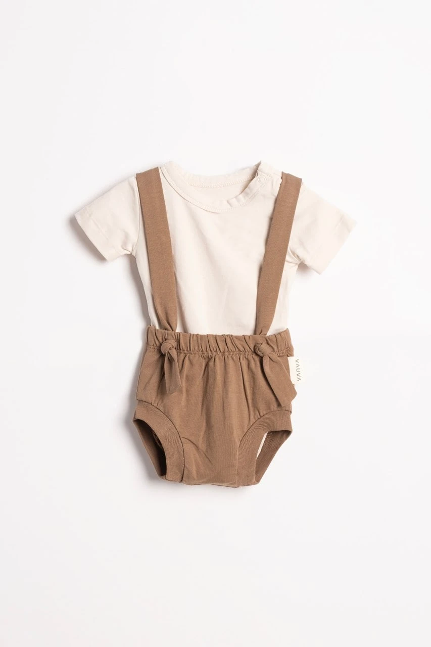 Zıbınlı Kahve Şort Takım
