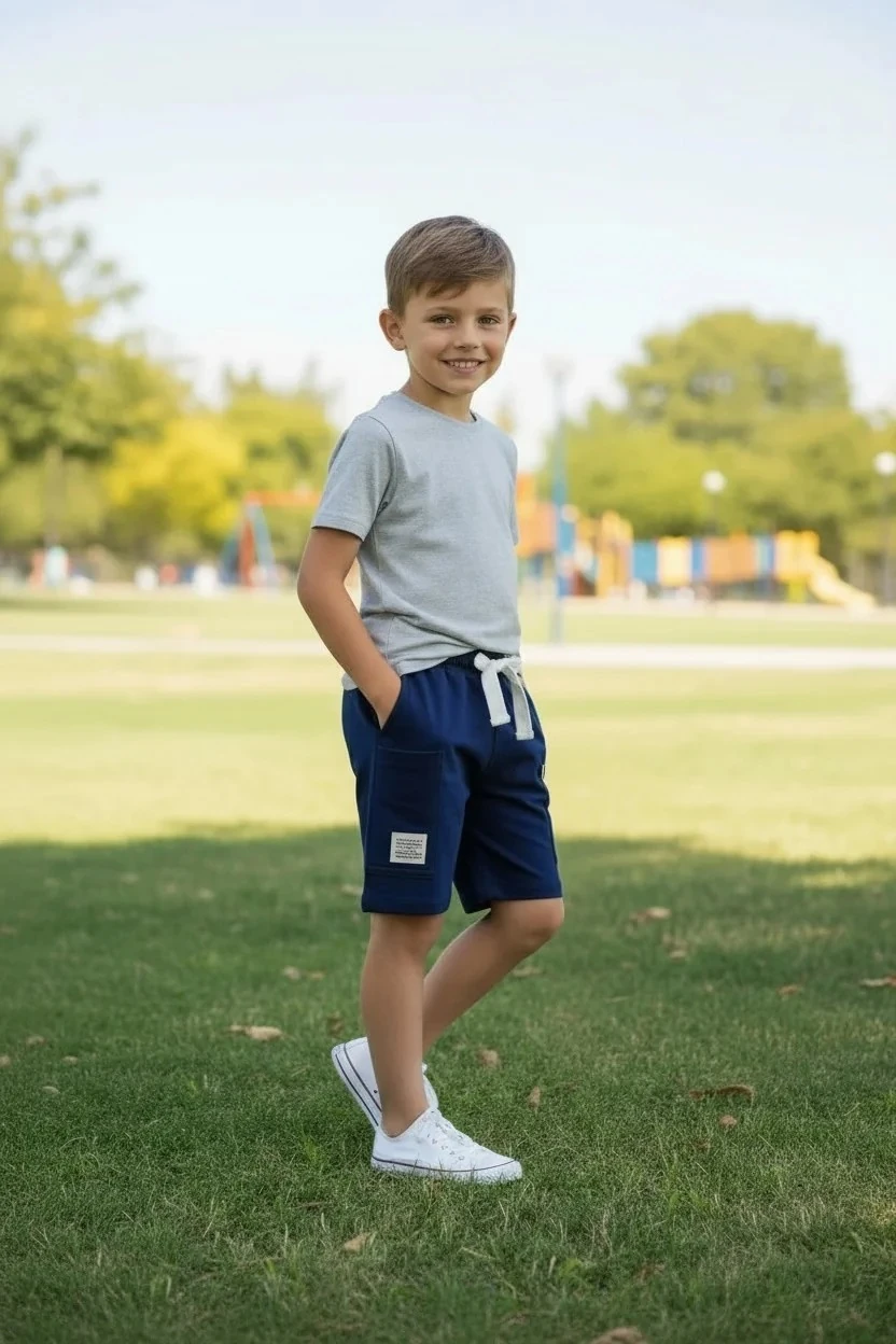 Erkek Çocuk Yandan Cepli Kısa Şort