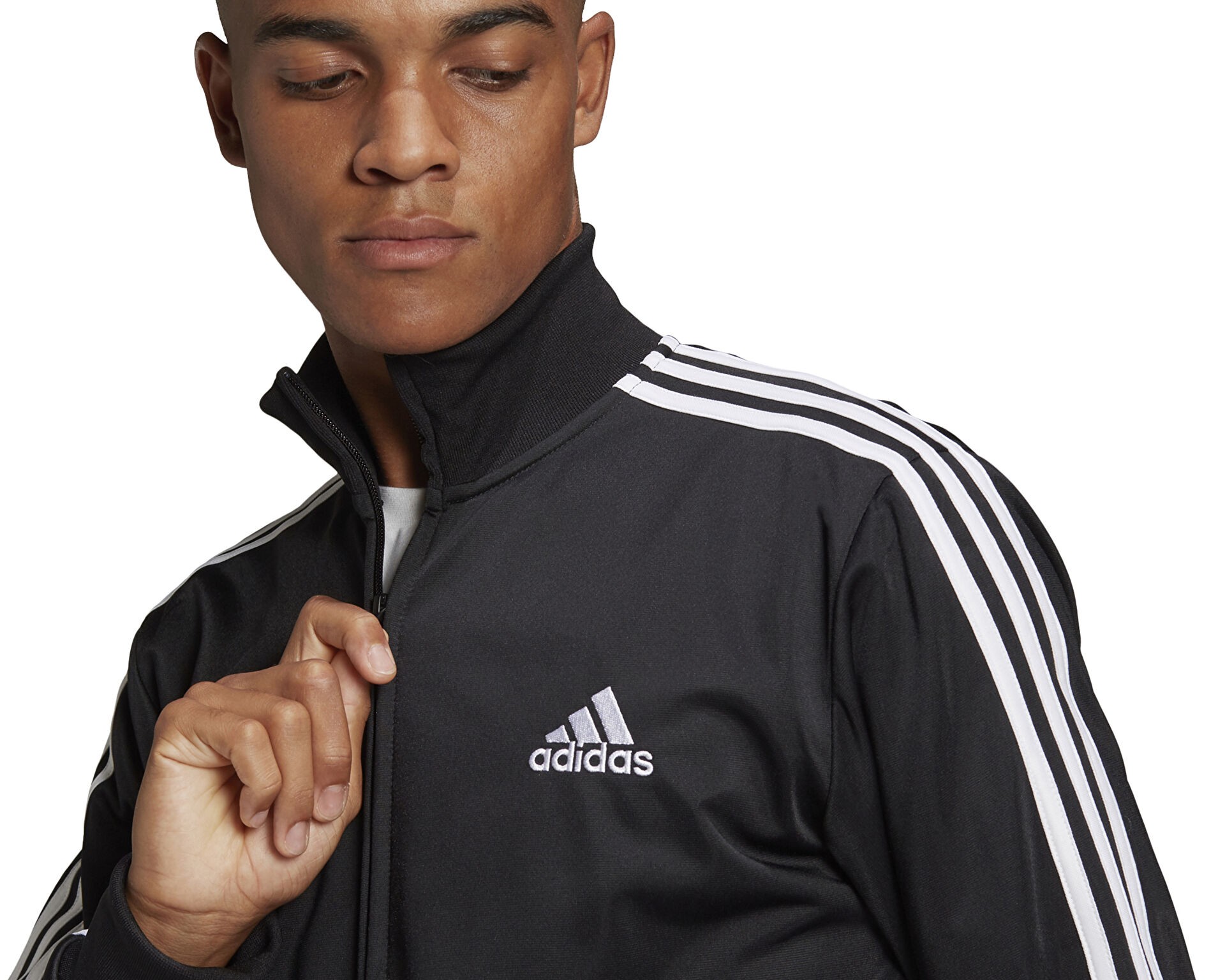 Adidas M Sportswear Basic 3-Stripes Tricot Track Suit - Siyah