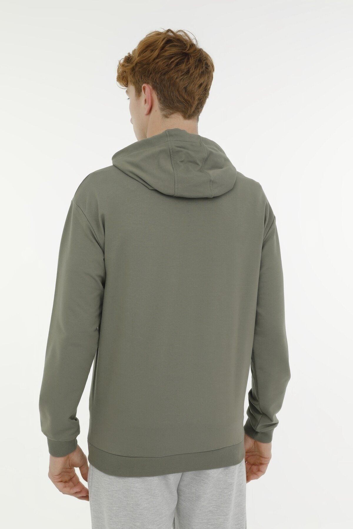 2W M-SN73 BASIC HOODIE 2PR,HAKI, L SWEATSHIRT - HAKI