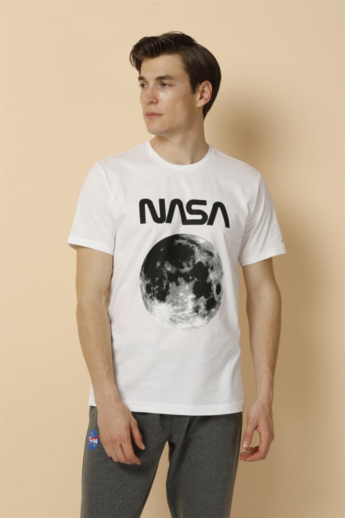 2M SN707 NASA PLANET T-SHIRT 2FX,BE, XXL TİŞÖRT - Beyaz