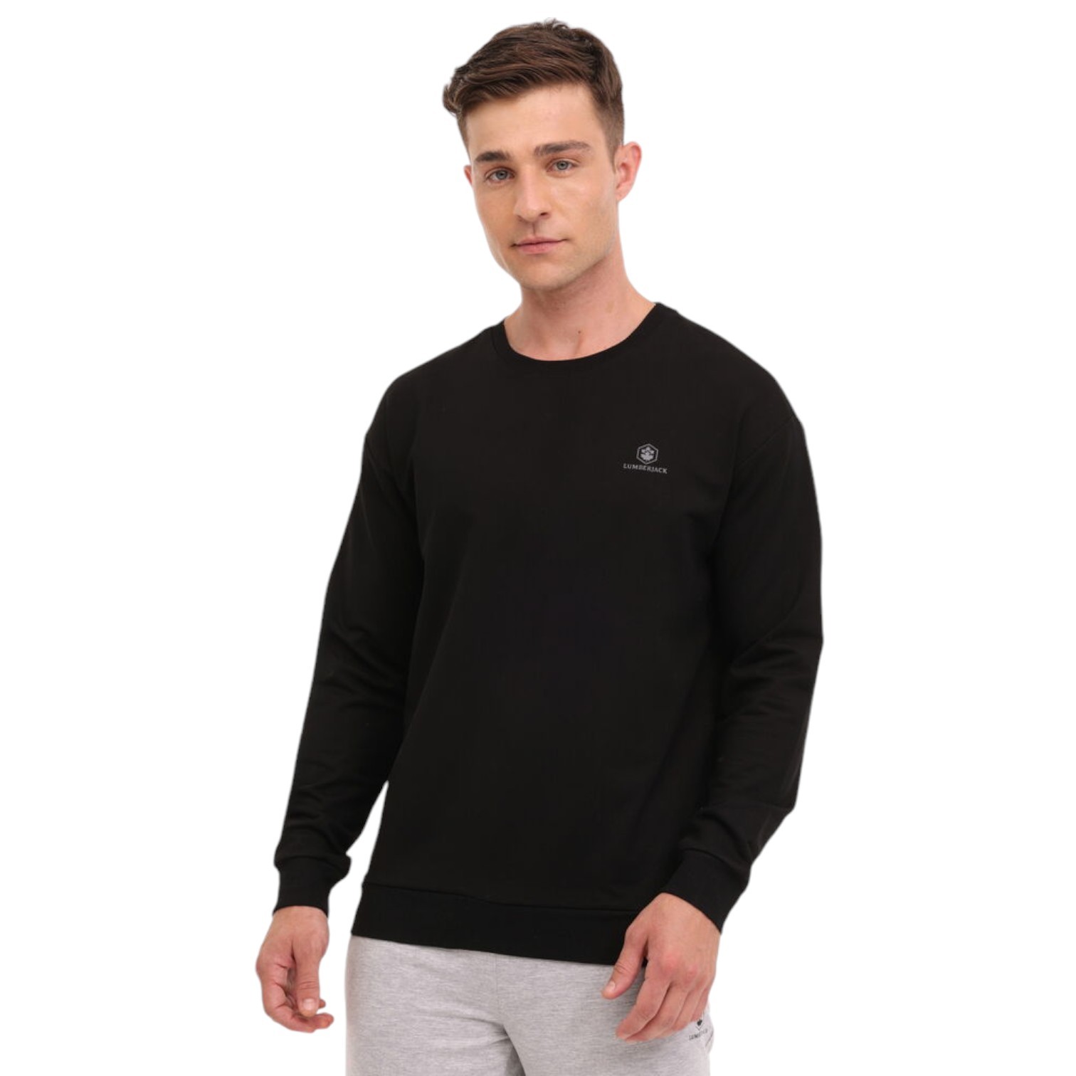 MB SN75 C NECK SW 4PR,SIYA ERKEK SWEATSHIRT - Siyah