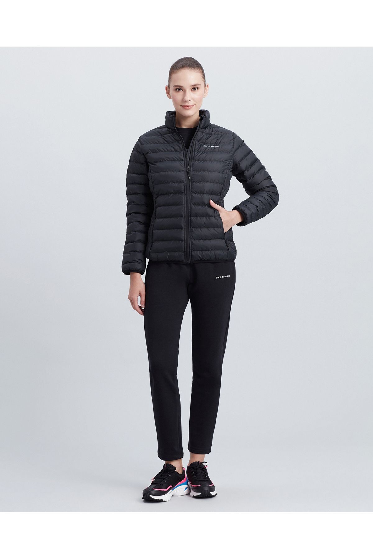 W Turtle Neck Essential Jacket MONT - Siyah