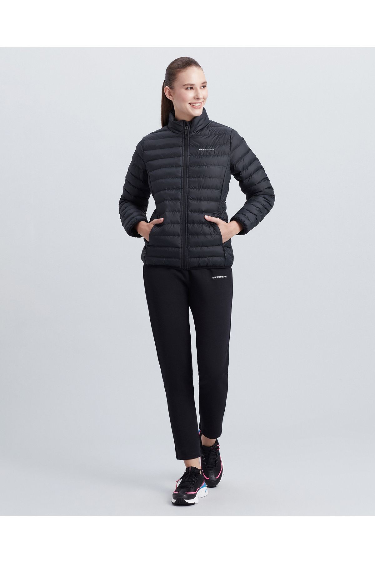 W Turtle Neck Essential Jacket MONT - Siyah