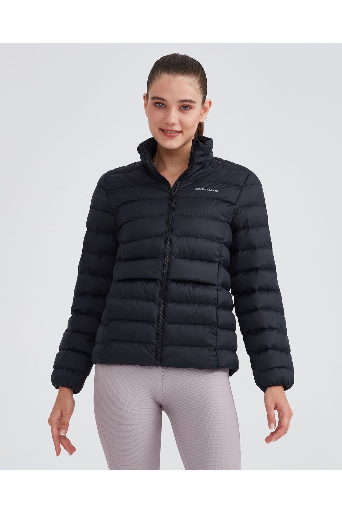 W Outerwear Pop Up Detailed Padded Jacket Siyah BAYAN MONT - Siyah