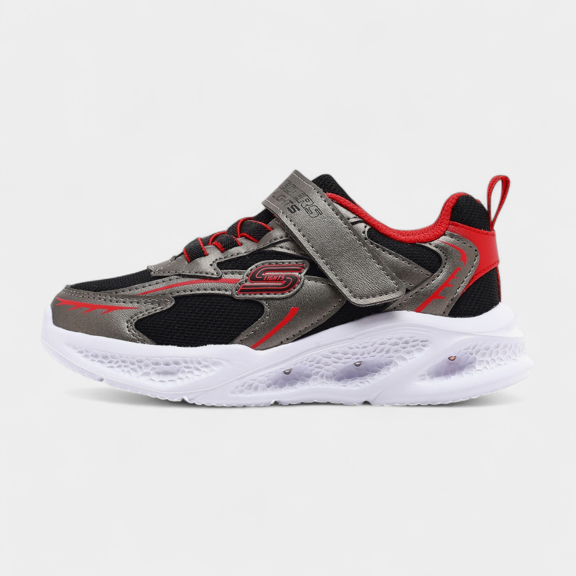 Skechers SKECHERS METEOR-LIGHTS 401497NGURD Çocuk Spor Ayakkabı - Gri Kırmızı