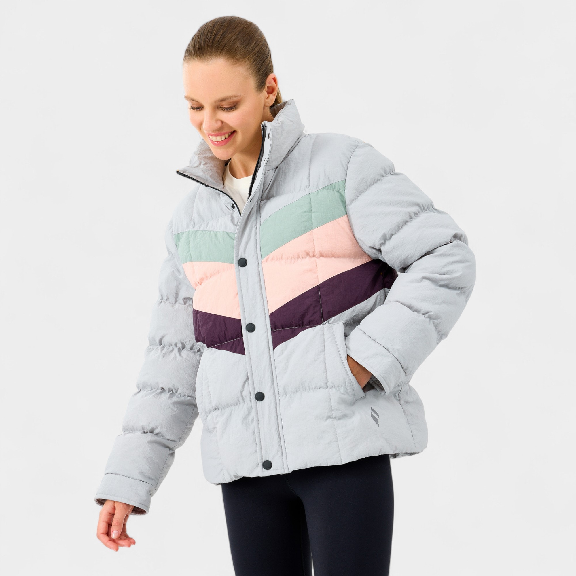 Skechers W Puffer Jacket S2520207 Kadın Mont - GRI