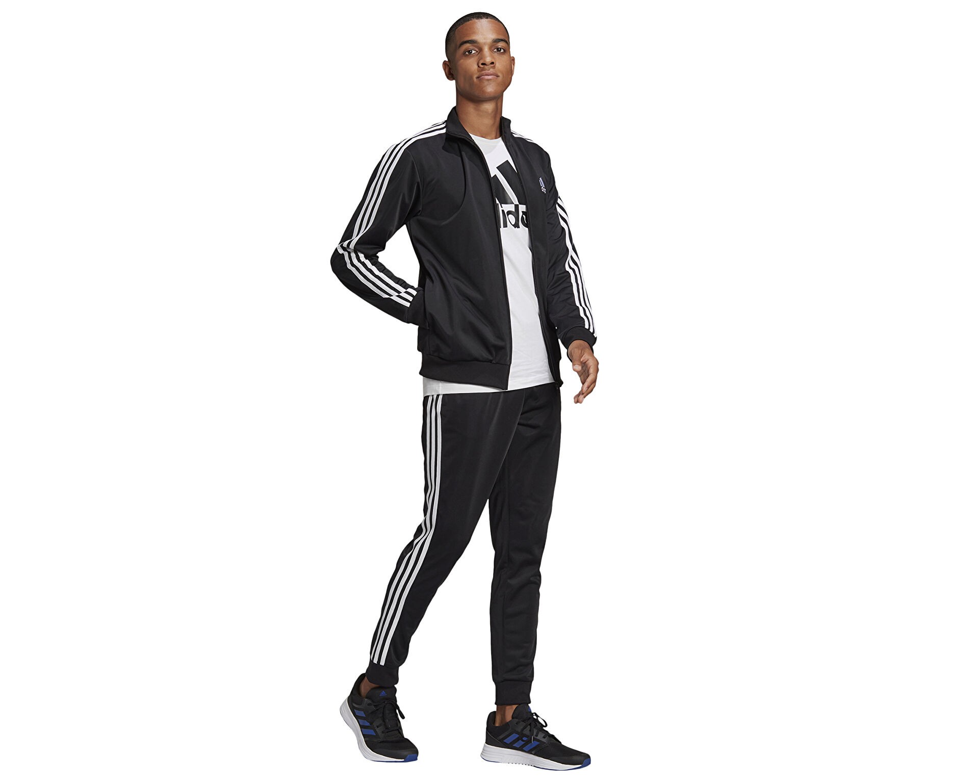 Adidas M Sportswear Basic 3-Stripes Tricot Track Suit - Siyah