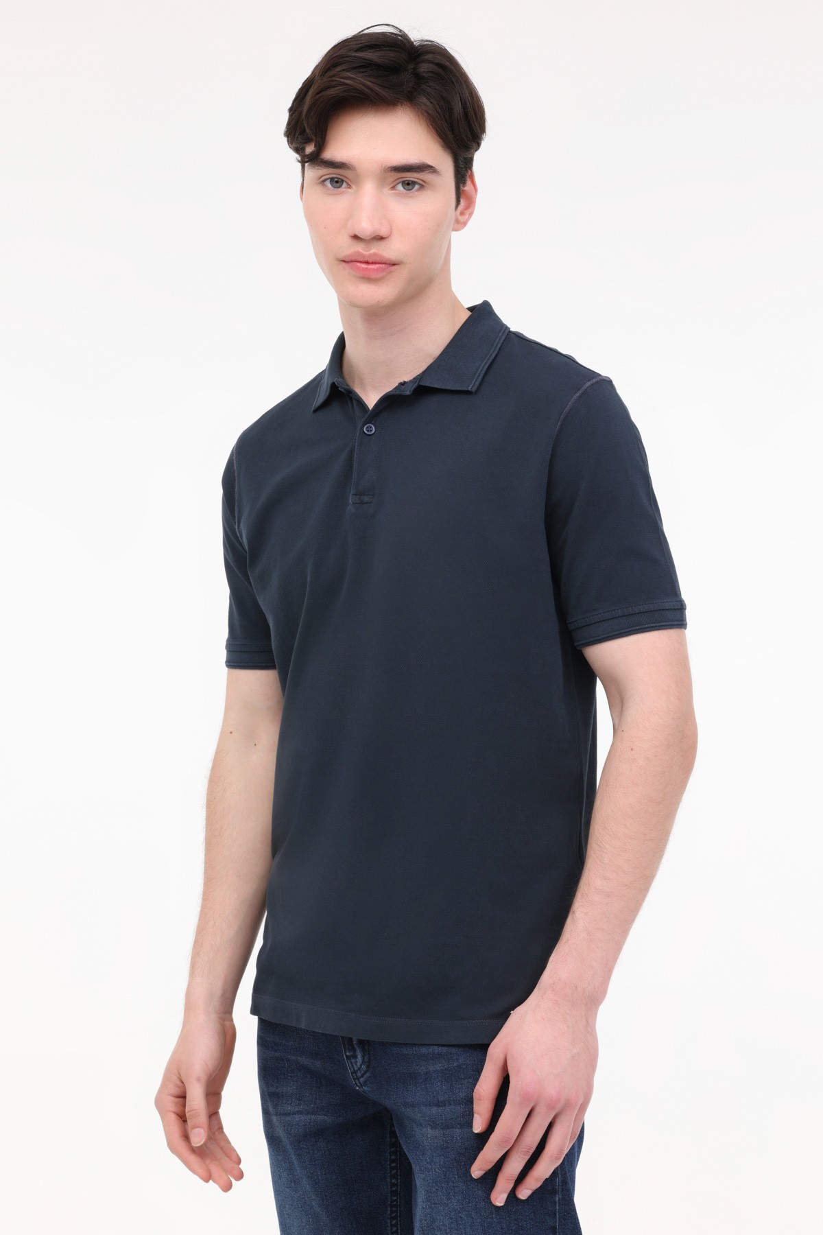 4M,M-BS20 BSC POLO T-SH 4FX,MAVI, XL