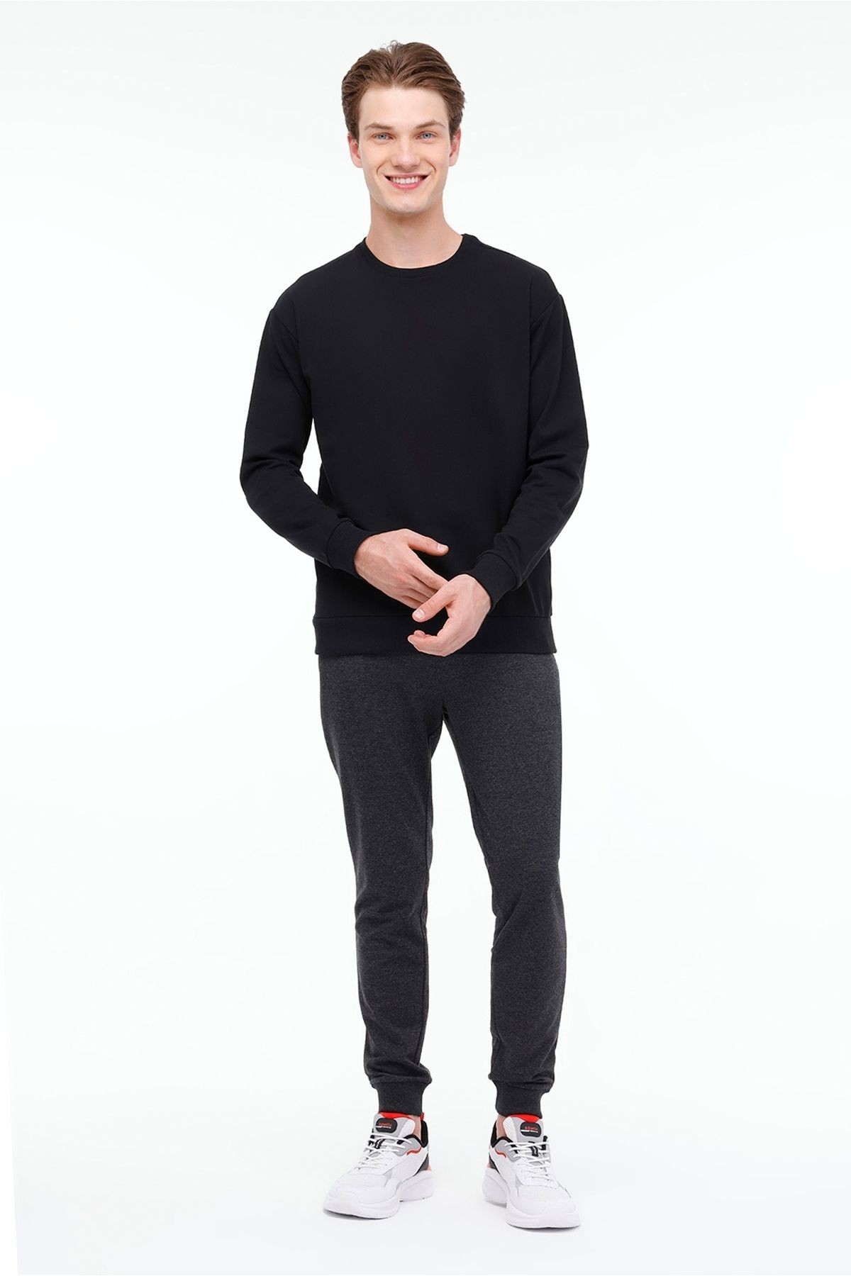 MR RJN90 C SW 4PR,SIYAH ERKEK SWEATSHIRT