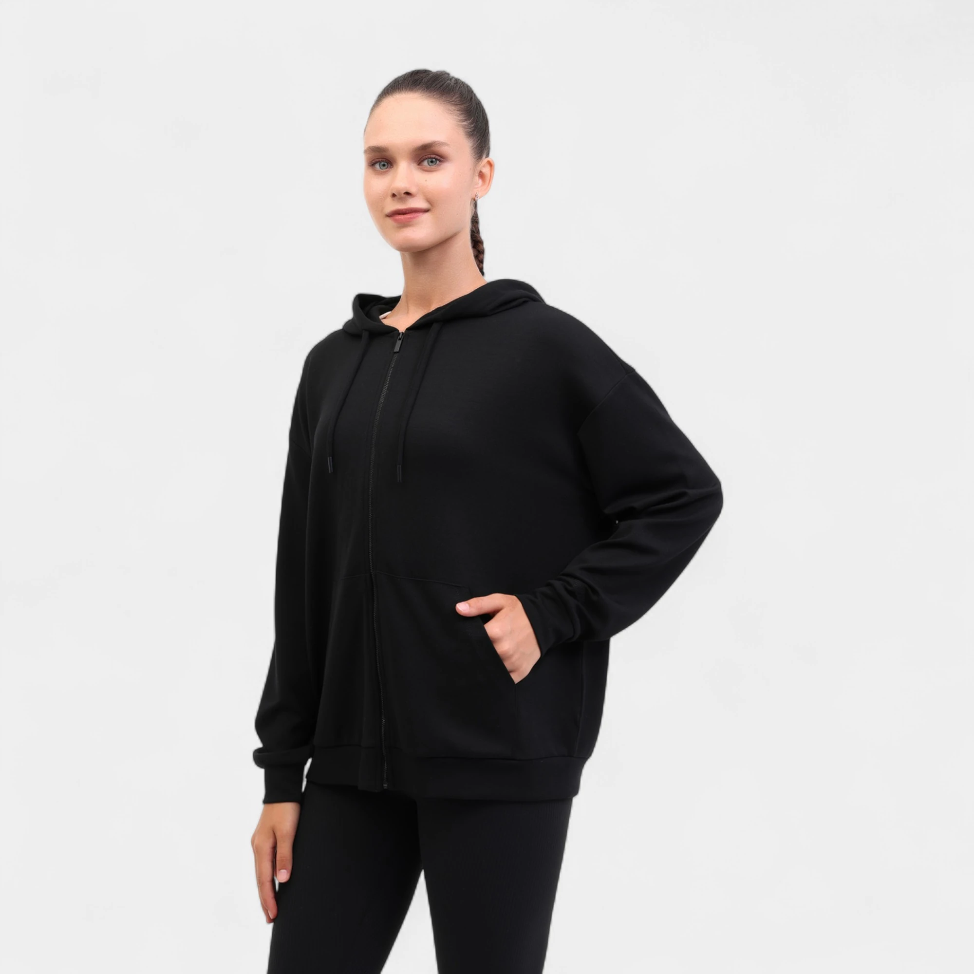 Lumberjack WB CARLA-H GINSEN 5PR Siyah Kadın Sweatshırt - Siyah