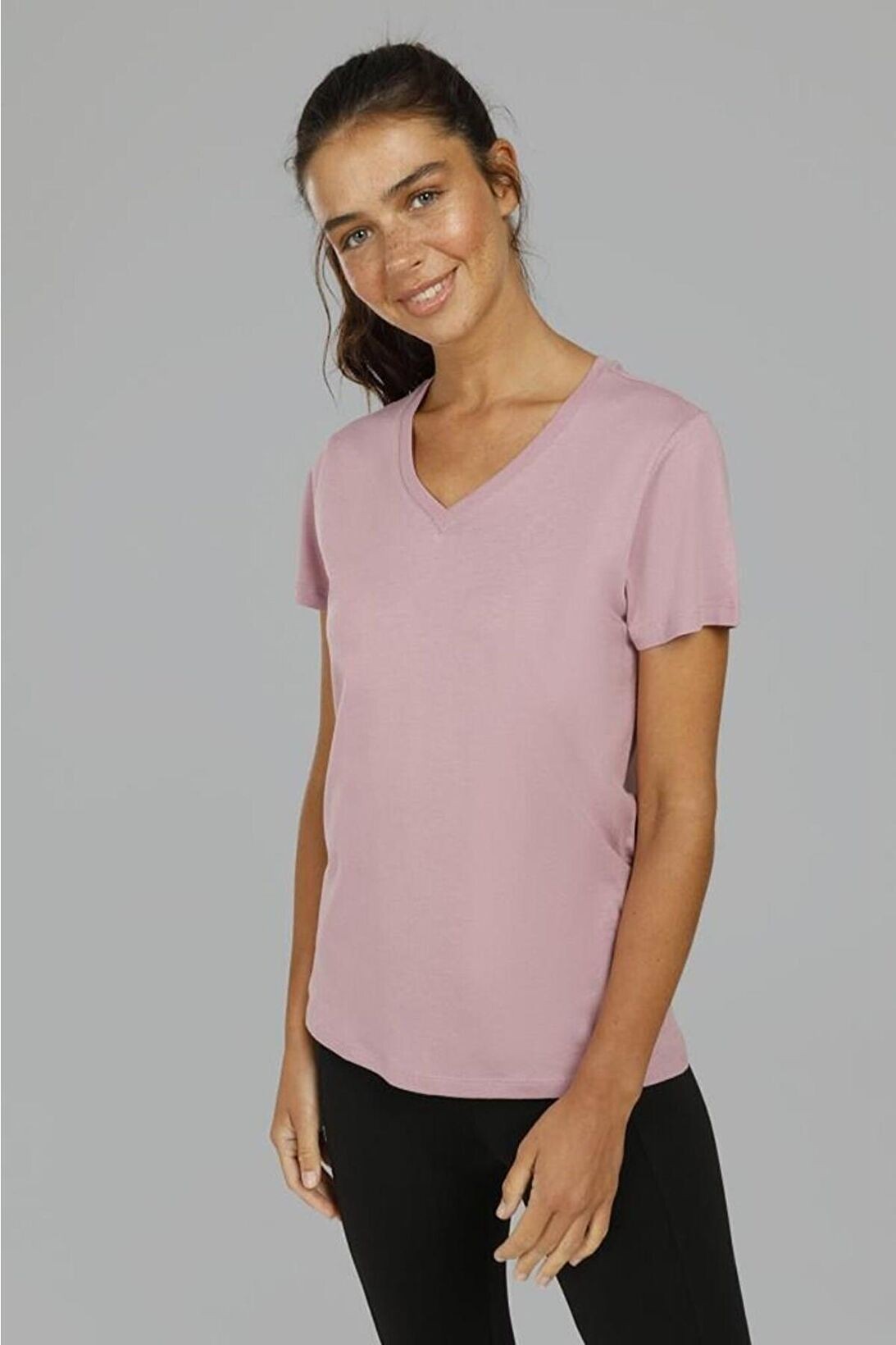 2M CT126 BASIC V NECK T-SHIRT 2FX,SE, XS TİŞÖRT - PEMBE