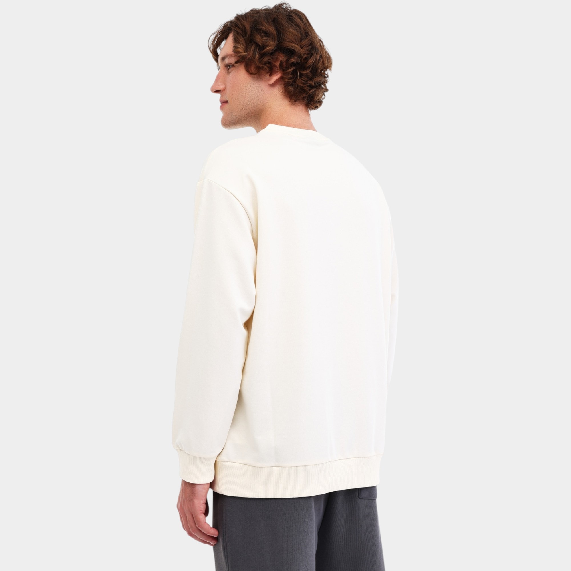 Lumberjack MB SN75 C NECK SW 5PR Ekru Erkek Sweatshırt - EKRU