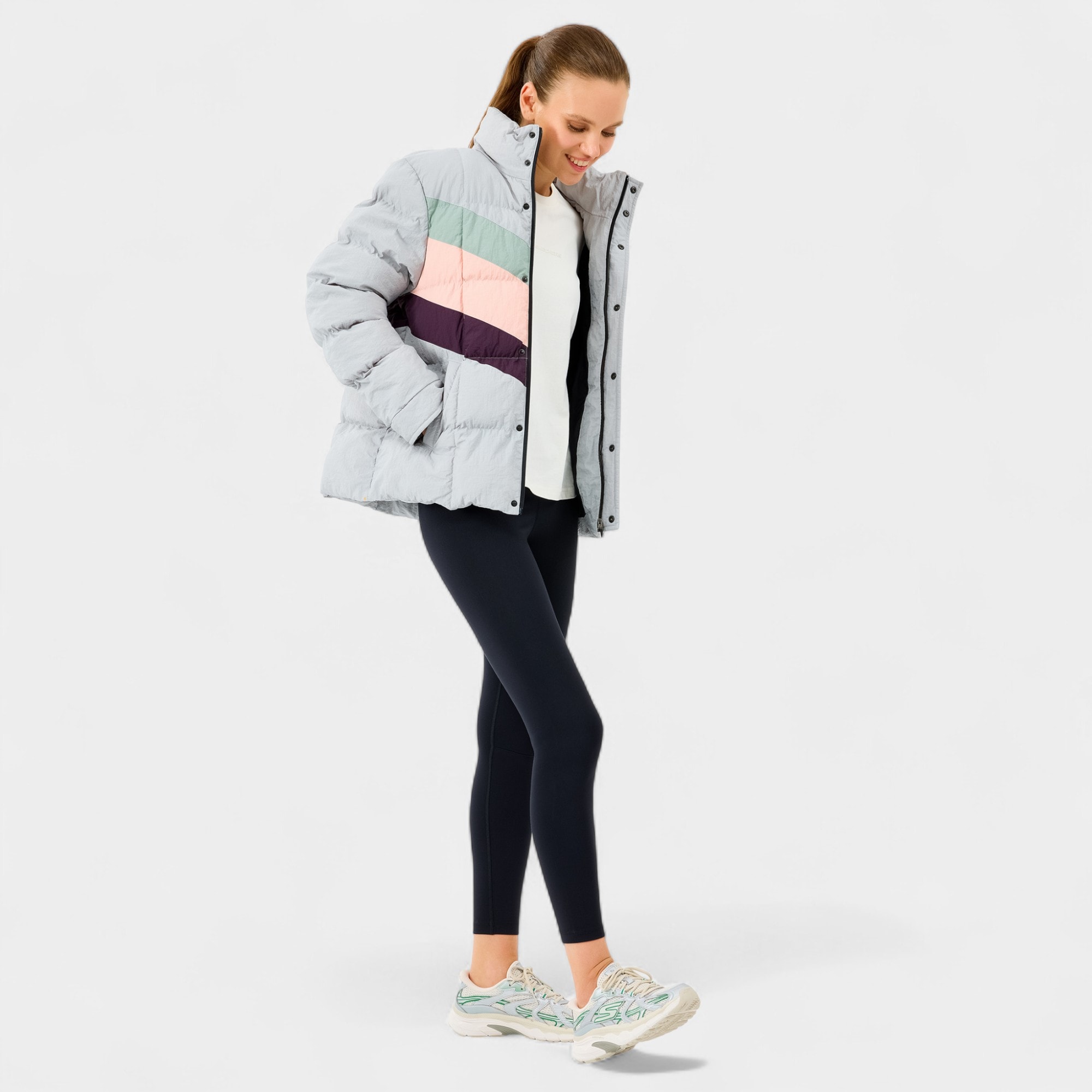 Skechers W Puffer Jacket S2520207 Kadın Mont - GRI