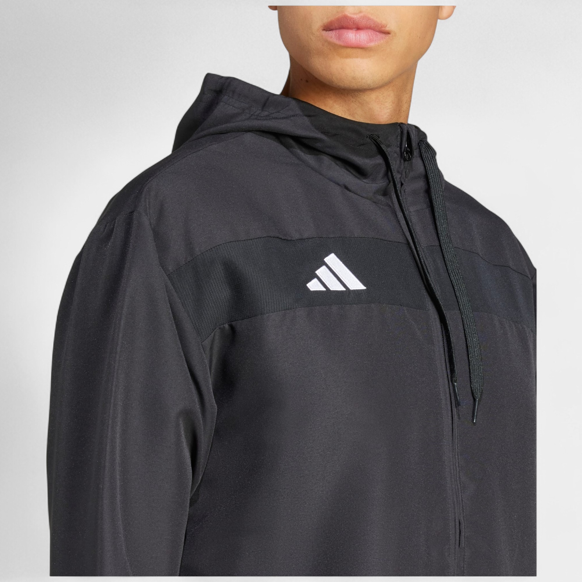 Adidas TIRO ES W HOOD Siyah Beyaz Erkek Ceket-JC5435 - Siyah Beyaz