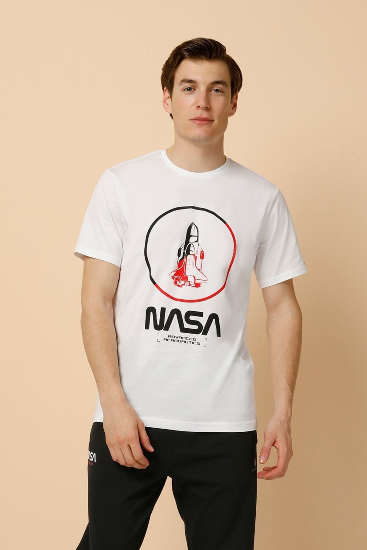 2M SN704 NASA ROCKET T-SHIRT 2FX,BE, XXL TİŞÖRT - Beyaz