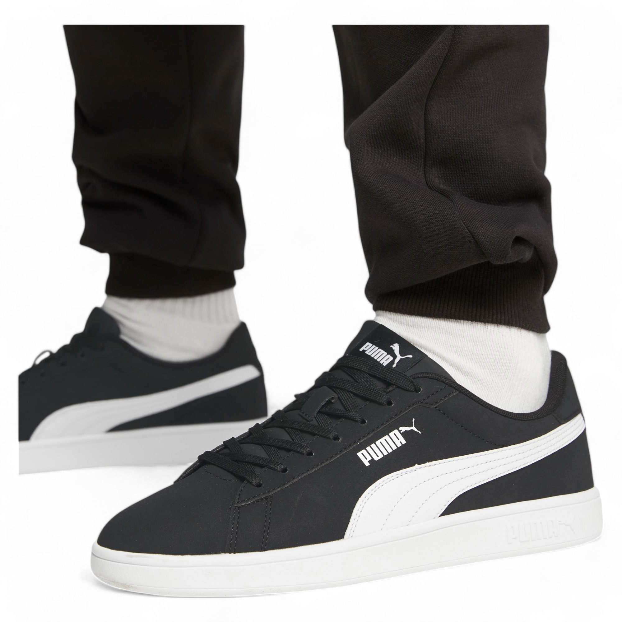 Puma Smash v2 Buck Puma Black-Puma White SPOR AYAKKABI