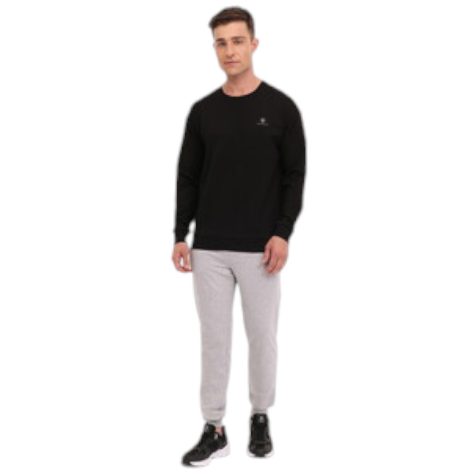 MB SN75 C NECK SW 4PR,SIYA ERKEK SWEATSHIRT - Siyah