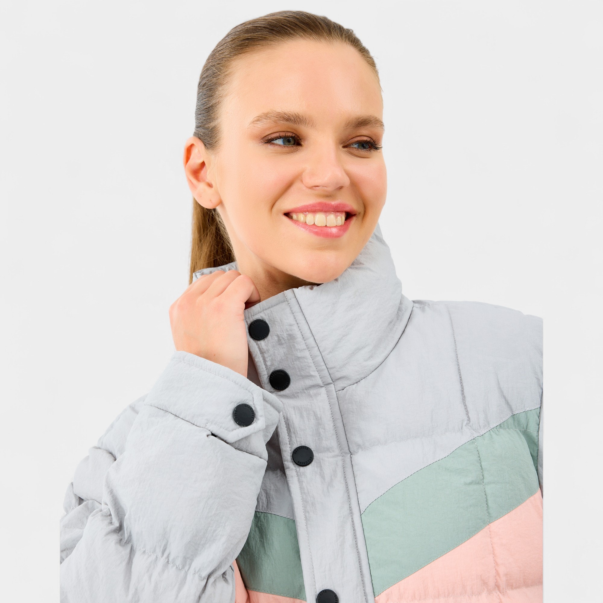 Skechers W Puffer Jacket S2520207 Kadın Mont - GRI