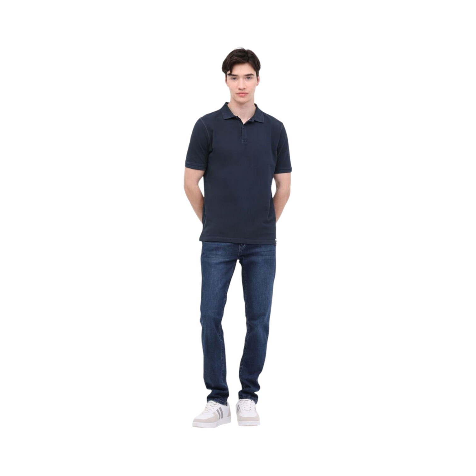 4M,M-BS20 BSC POLO T-SH 4FX,INDIGO, M