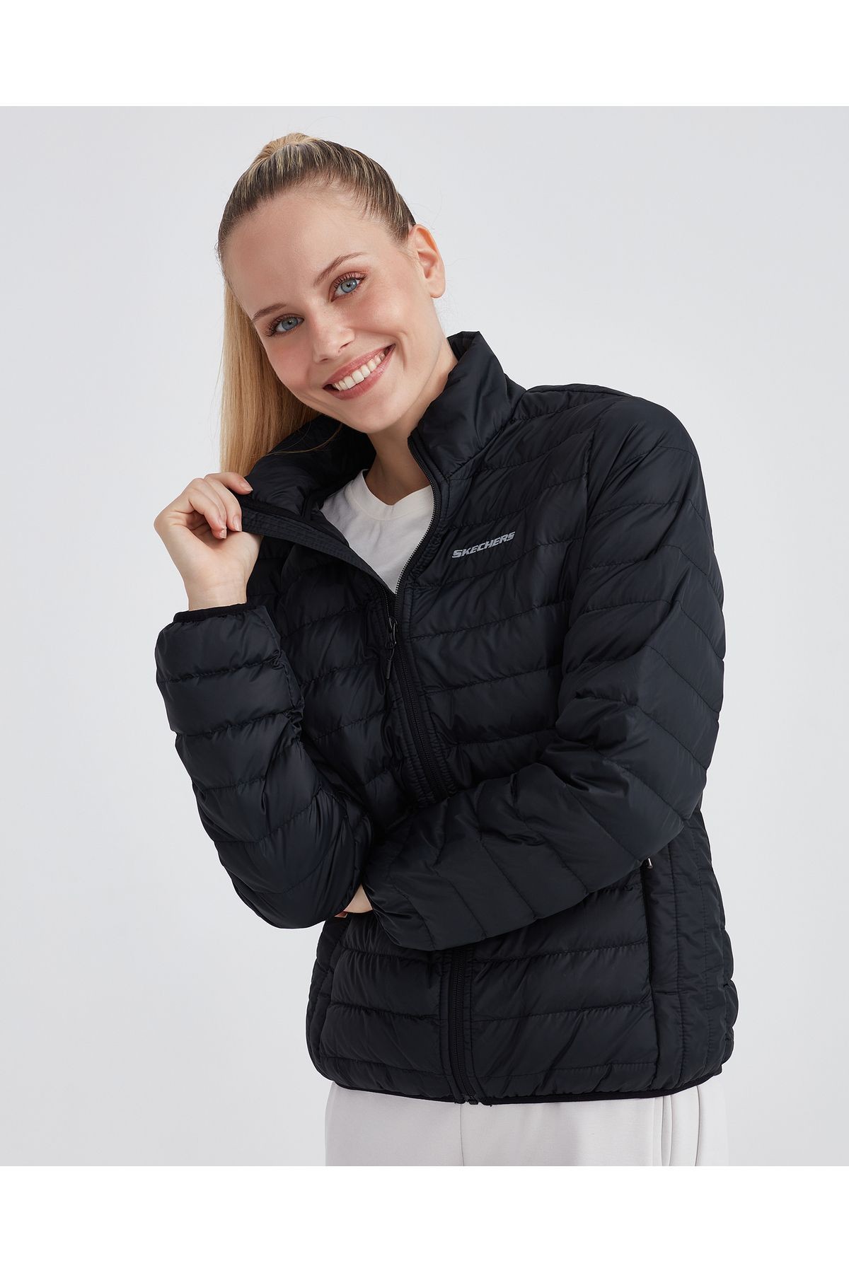 W Turtle Neck Essential Jacket MONT - Siyah