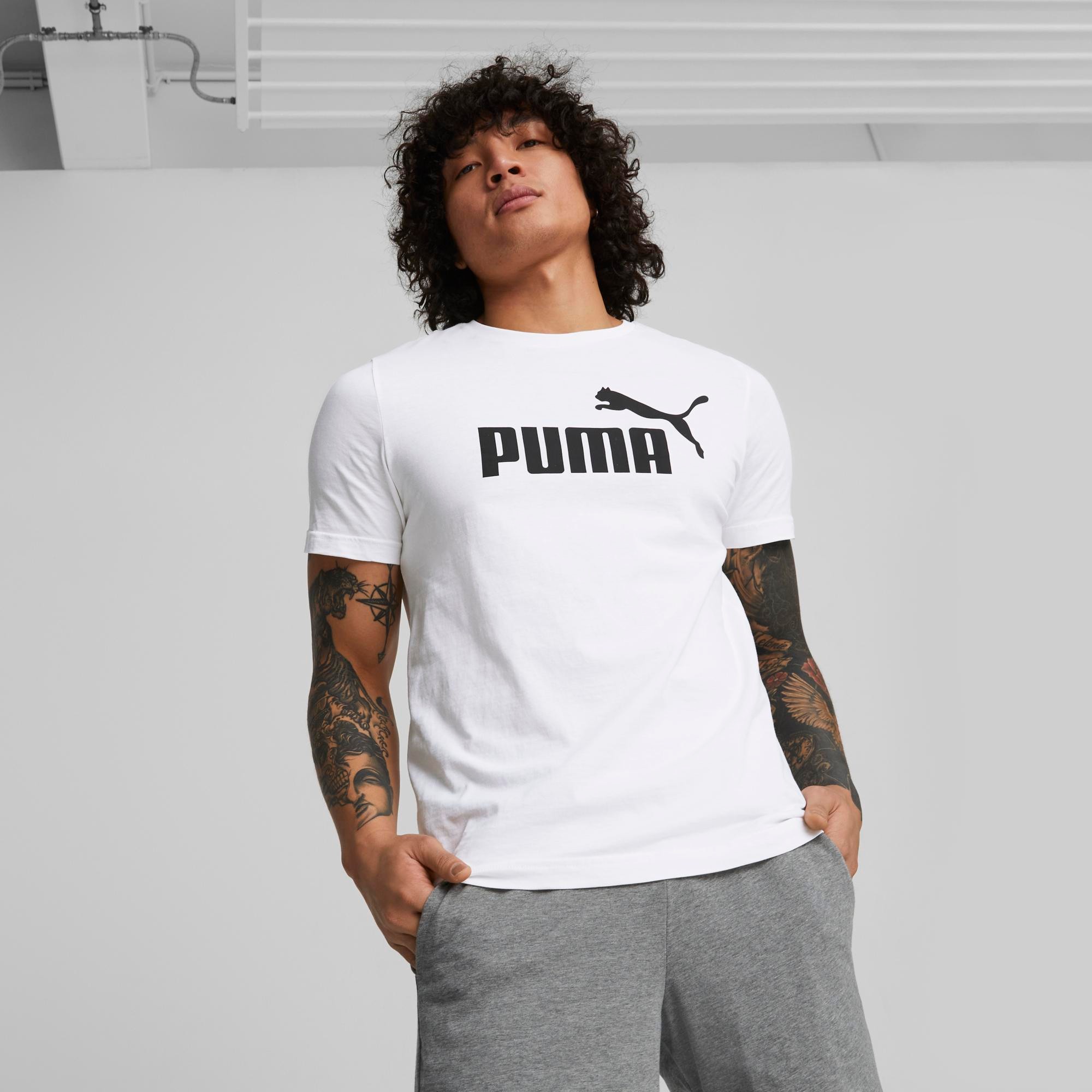 ESS Logo Tee-Puma White - Beyaz