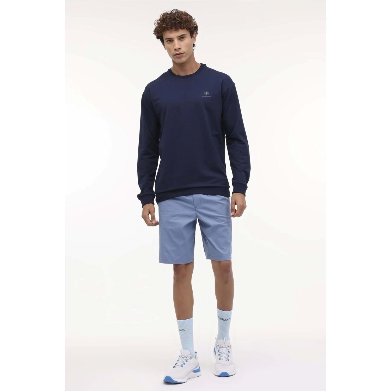 MB SN75 C NECK SW 4PR,LACI, ERKEK SWEATSHIRT - Lacivert