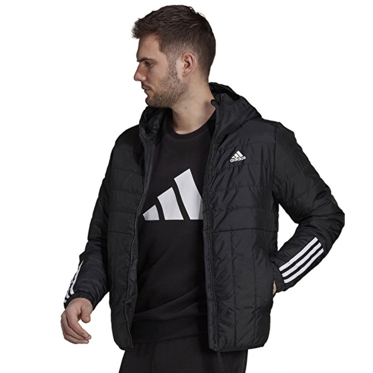 Adidas Itavic L Ho Jkt Erkek Mont - SIYAH BEYAZ