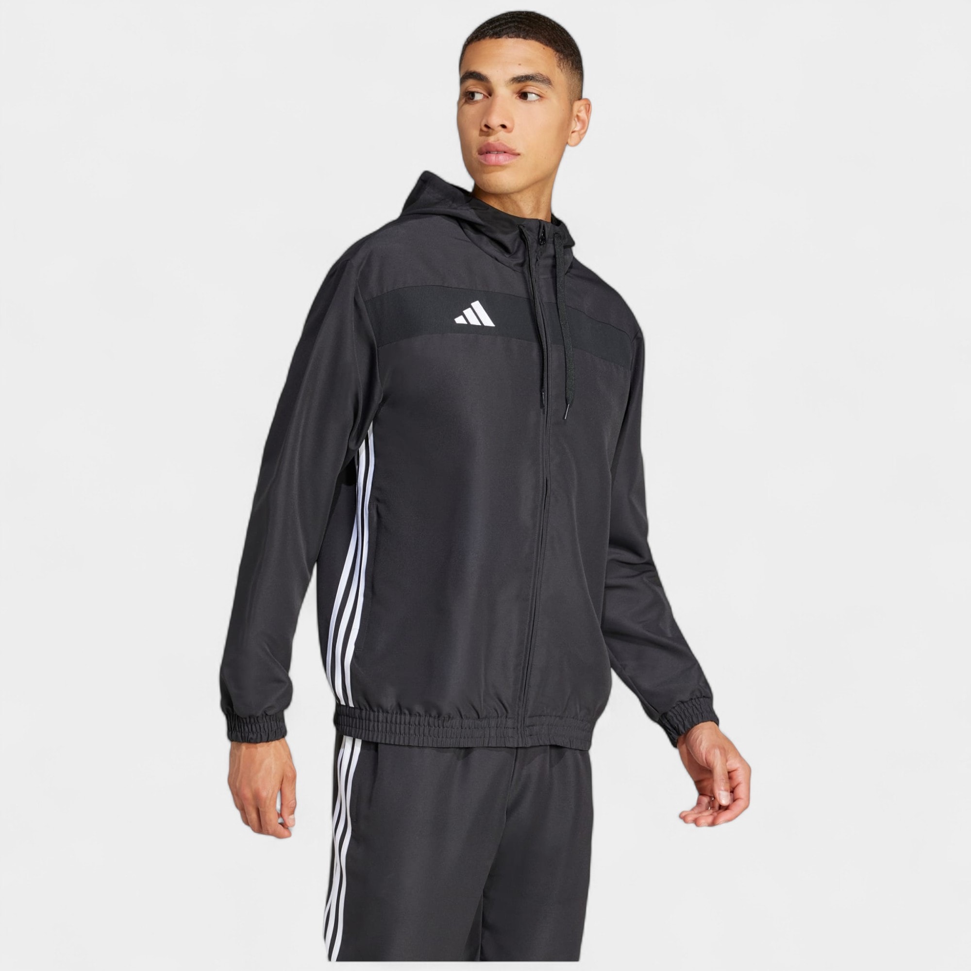Adidas TIRO ES W HOOD Siyah Beyaz Erkek Ceket-JC5435 - Siyah Beyaz