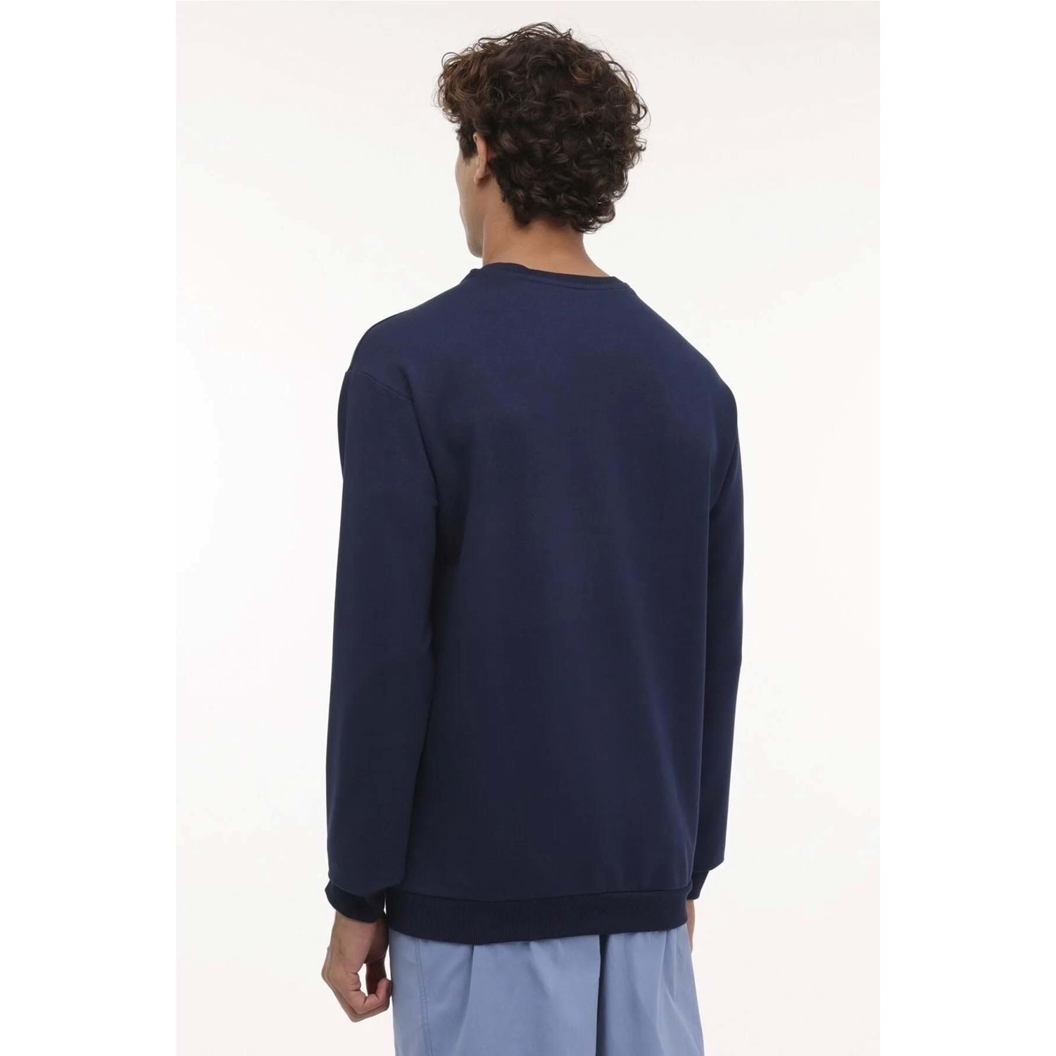 MB SN75 C NECK SW 4PR,LACI, ERKEK SWEATSHIRT - Lacivert