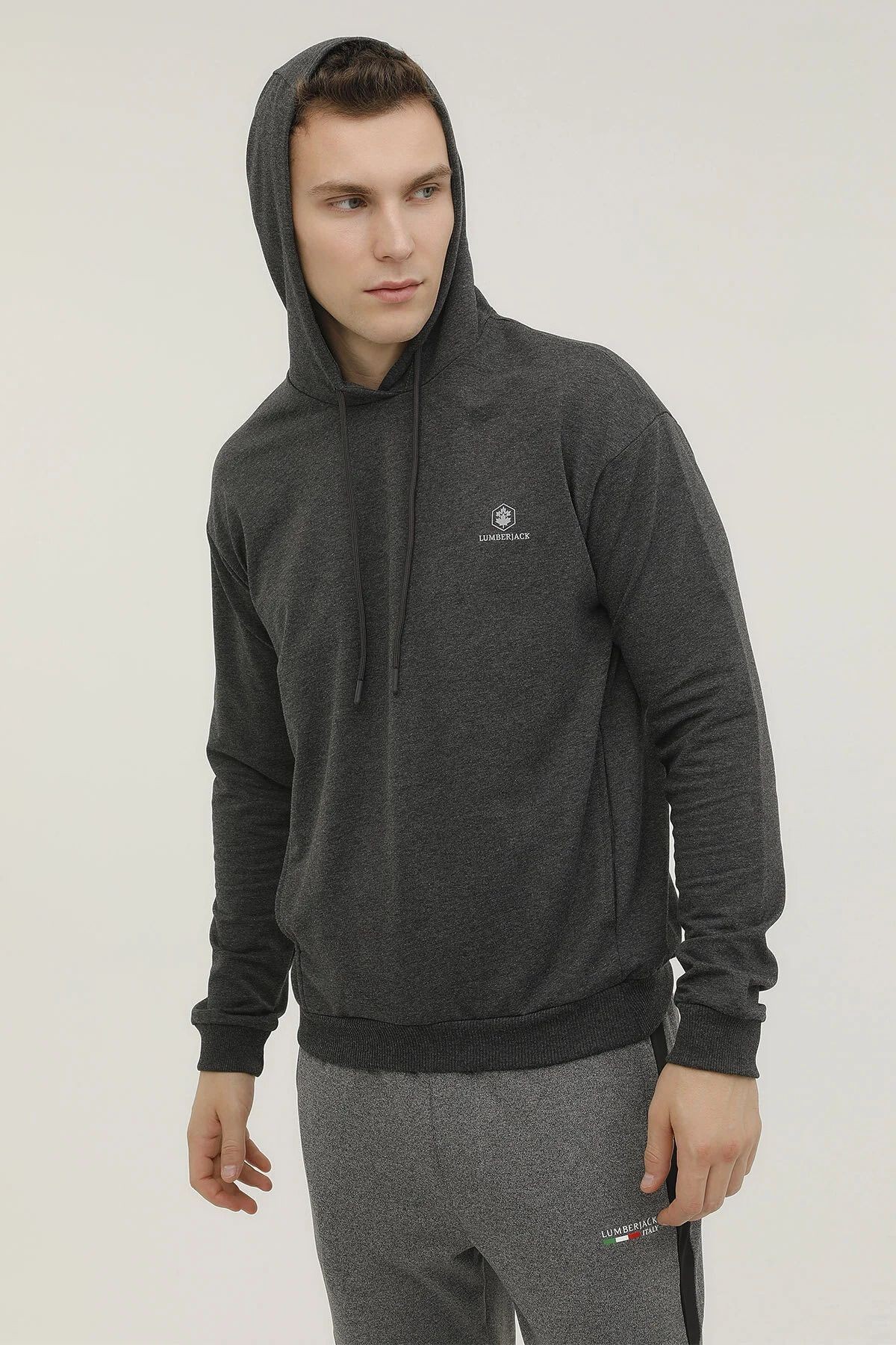 2W M-SN73 BASIC HOODIE 2PR,ANTRASIT M, S SWEATSHIRT - GRI