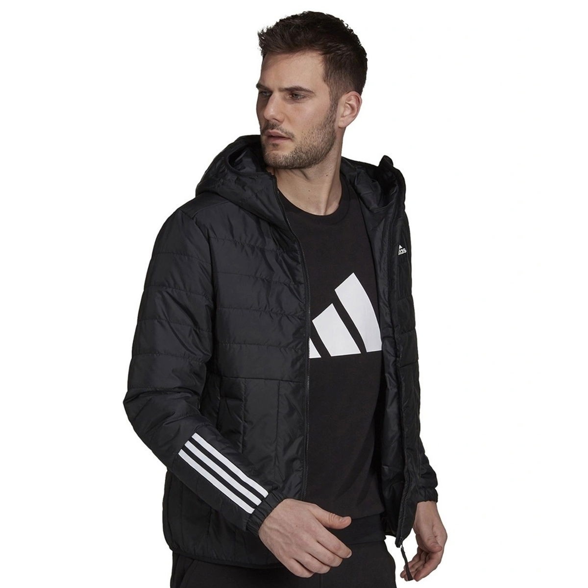 Adidas Itavic L Ho Jkt Erkek Mont - SIYAH BEYAZ