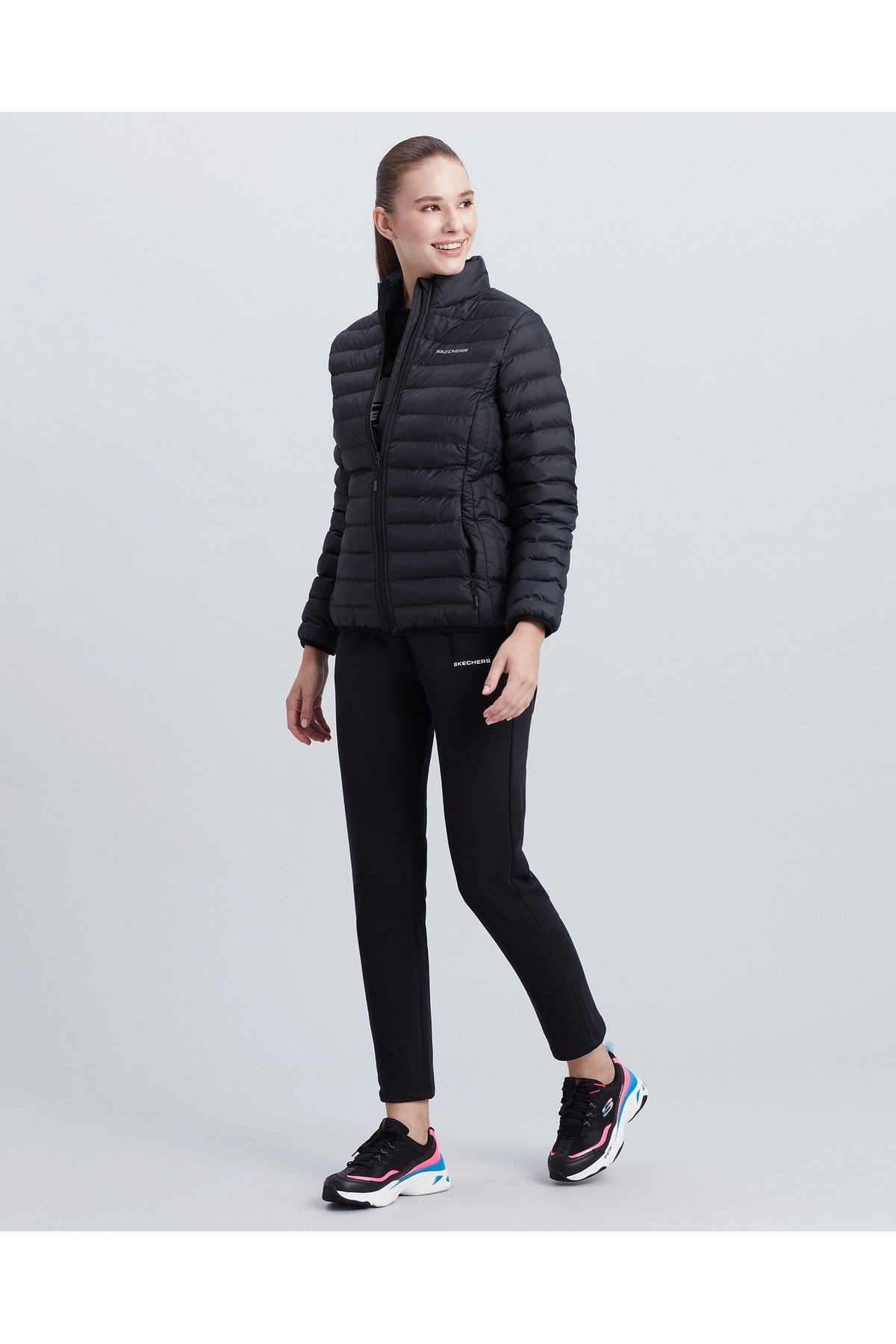 W Turtle Neck Essential Jacket MONT - Siyah