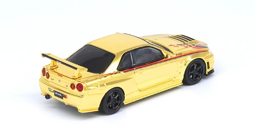 Inno64 Nissan Skyline GT-R R34 Nismo R-Tune Chrome Gold Hobby Expo China 2023 Event Edition