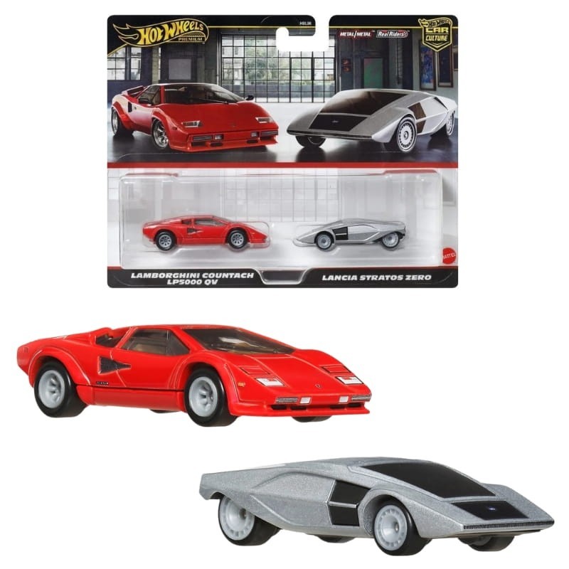 Hot Wheels Premium Car Culture Lamborghini Countach LP5000 QV & Lancia Stratos Zero -JBL02