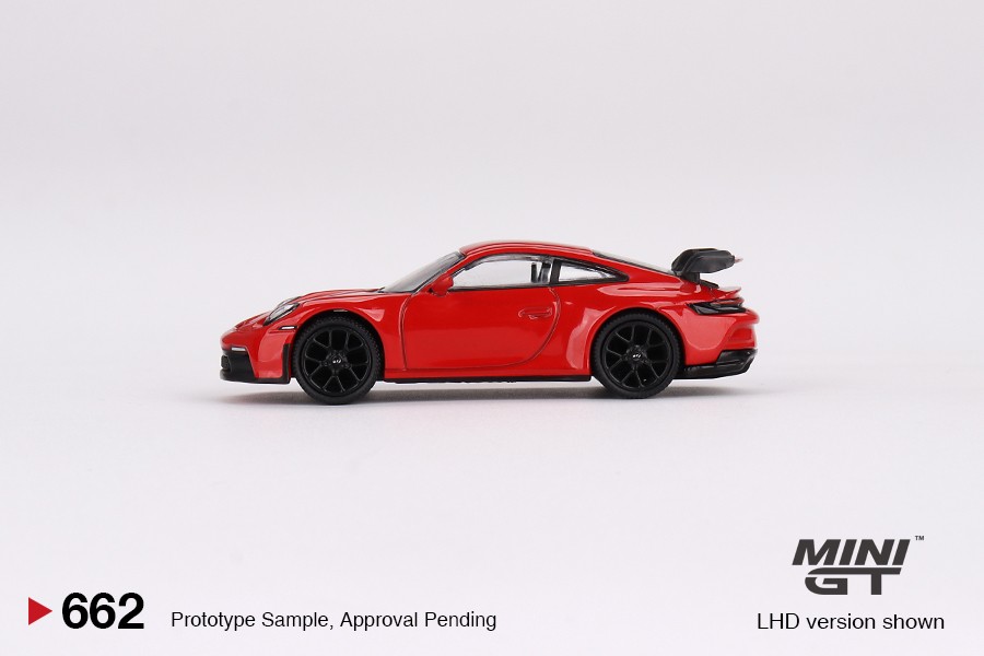 Mini GT Porsche 911 (992) GT3 Guards Red LHD -MGT00662-L