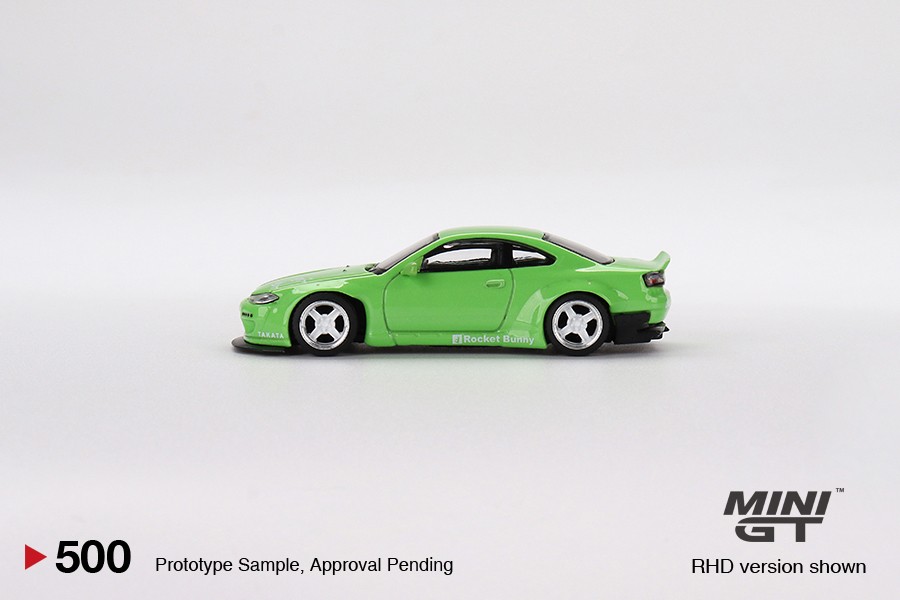 Mini GT Nissan Silvia (S15) Rocket Bunny Green RHD #500