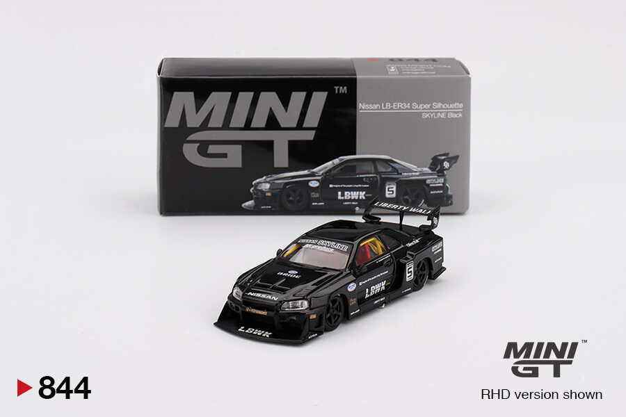 Mini GT Nissan LB-ER34 Super Silhouette SKYLINE Black -MGT00844