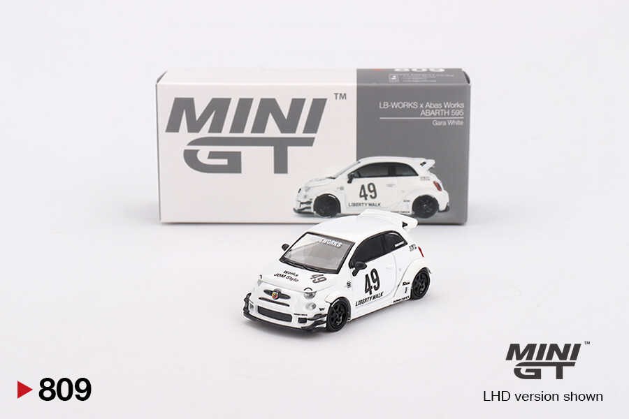 Mini GT LB-WORKS x Abas Works ABARTH 595 Gara White -MGT00809