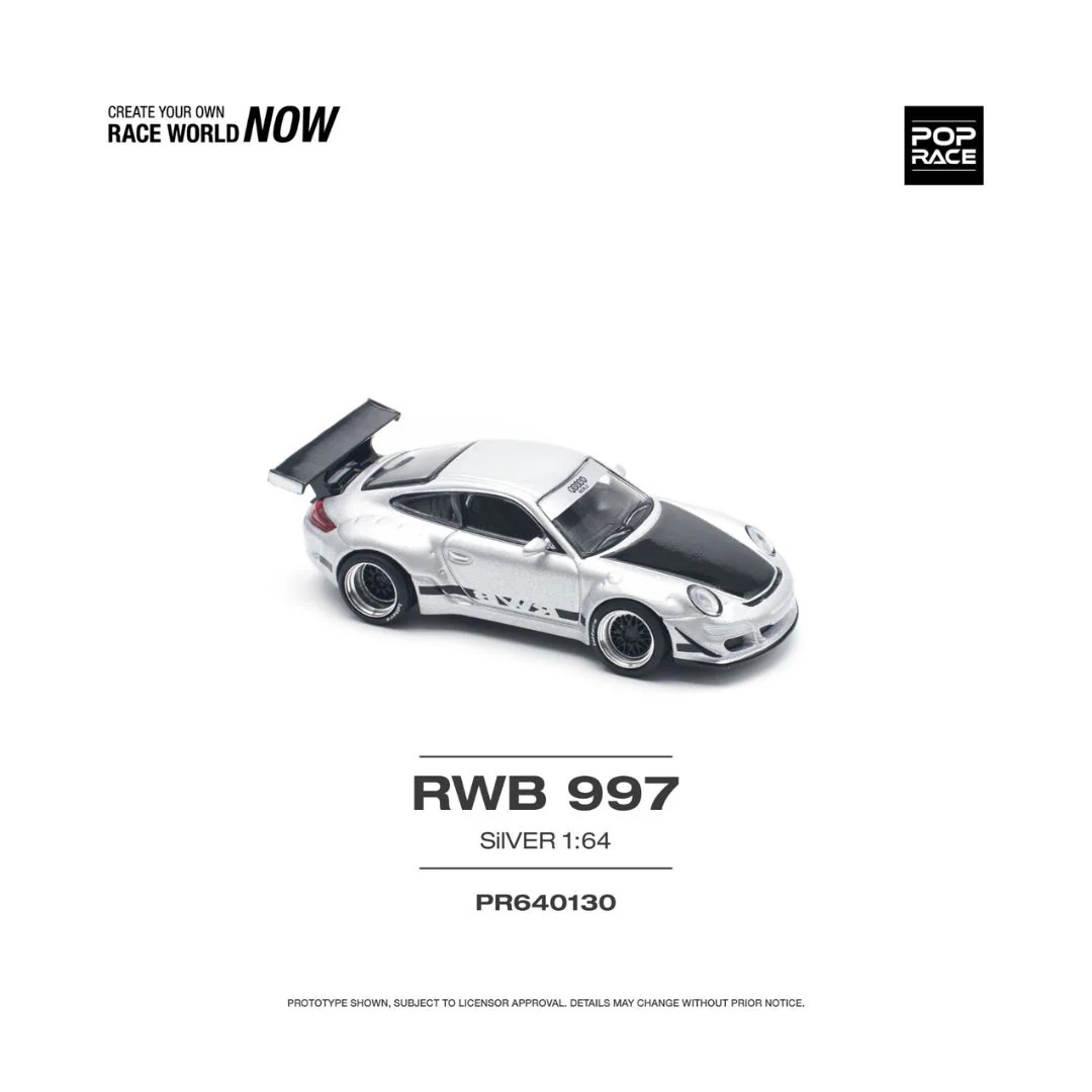 Pop Race 997 RWB Silver -PR64-0130
