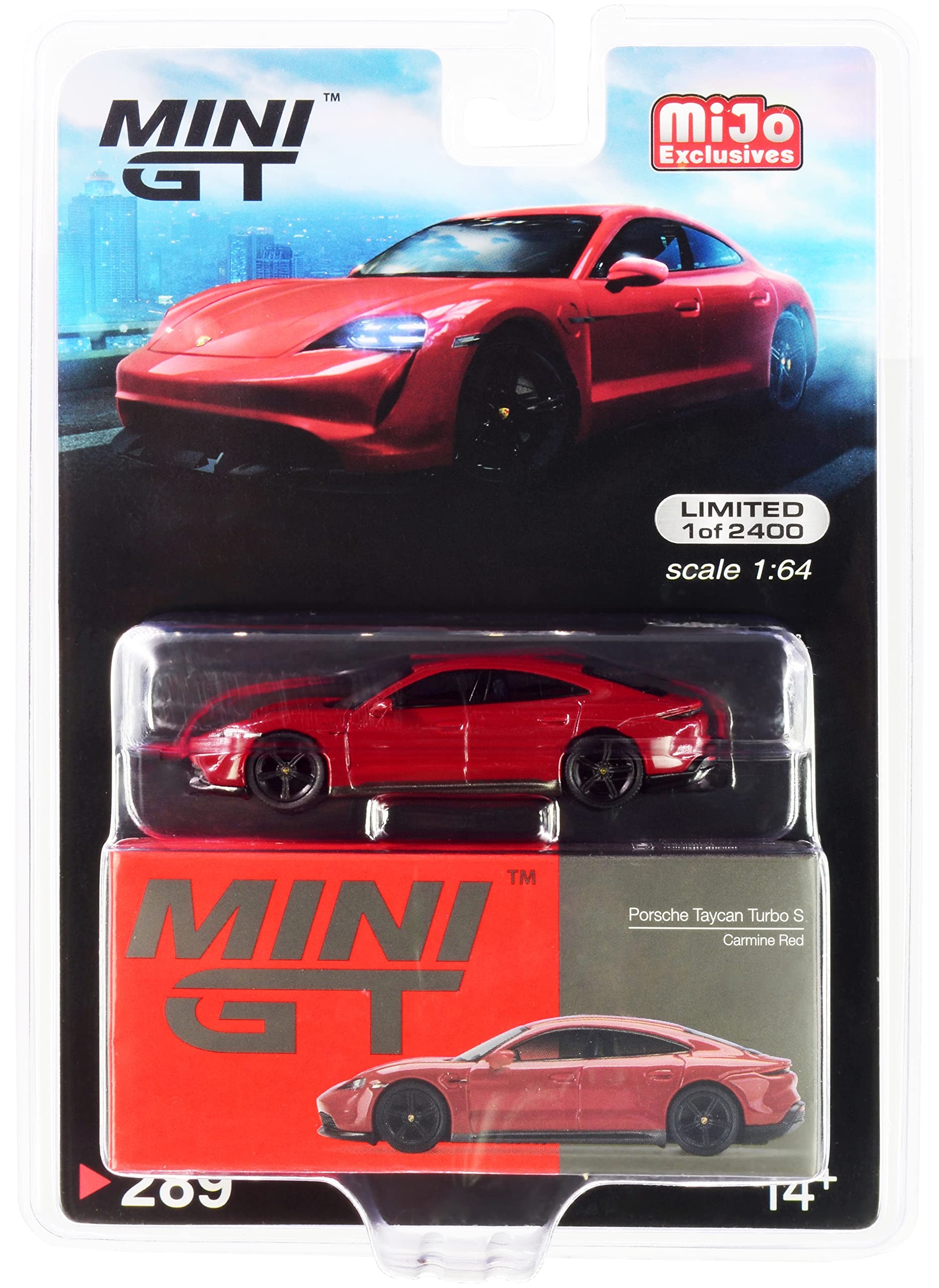 Mini GT Porsche Taycan Turbo S Camine Red LHD -MGT00289-MJ (Y.D.)