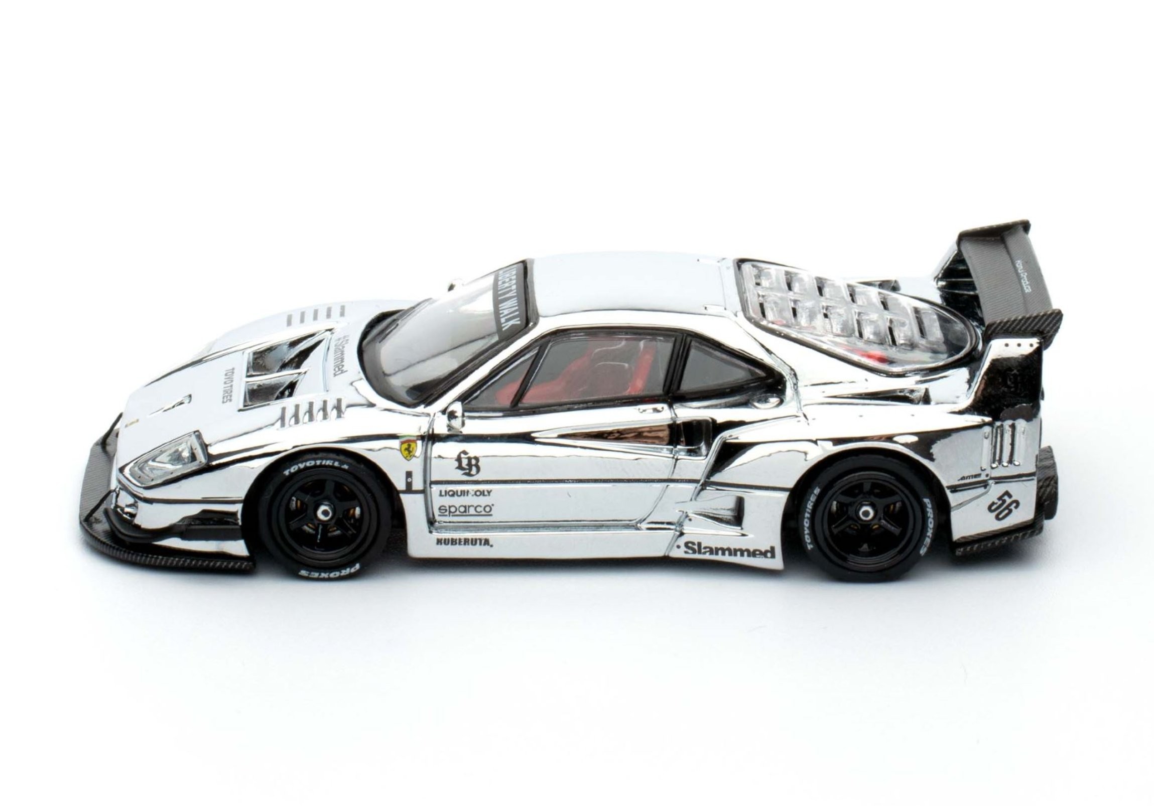 Inno64 Ferrari F40 LBWK Chrome Silver
