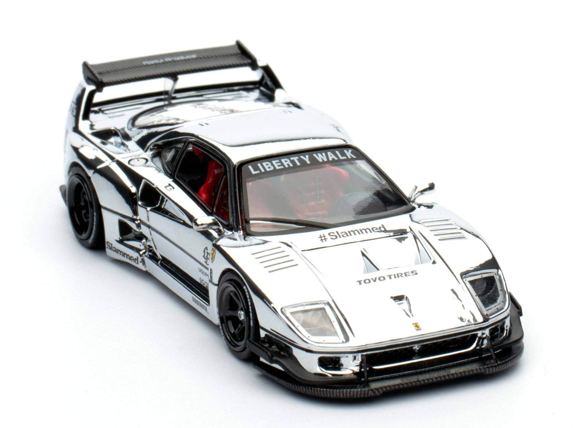 Inno64 Ferrari F40 LBWK Chrome Silver
