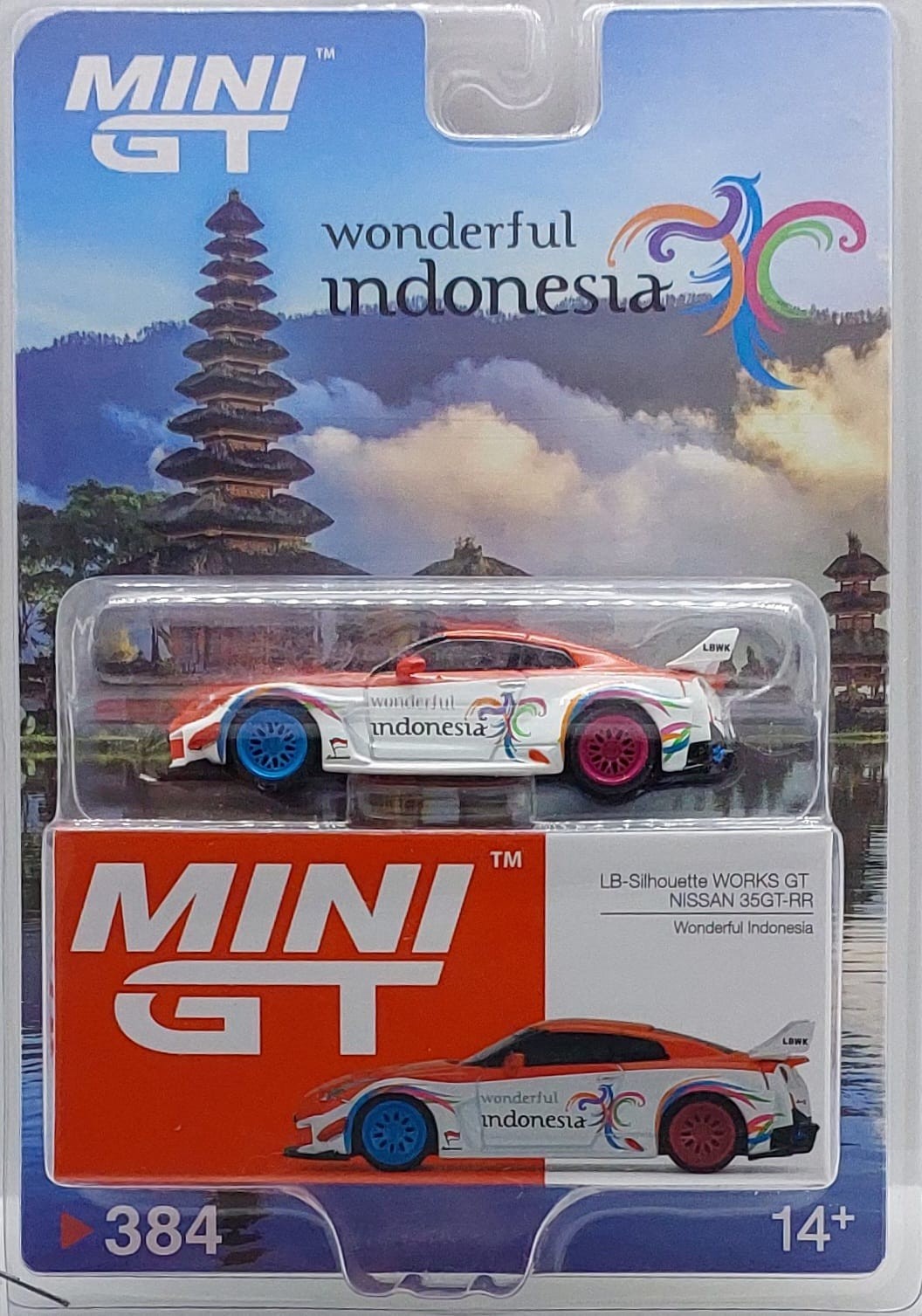 MiniGT LB-Silhoutte WORKS GT Nissan 35GT-RR Wonderful Indonesia (açılmış model, açıklamayı okuyunuz)