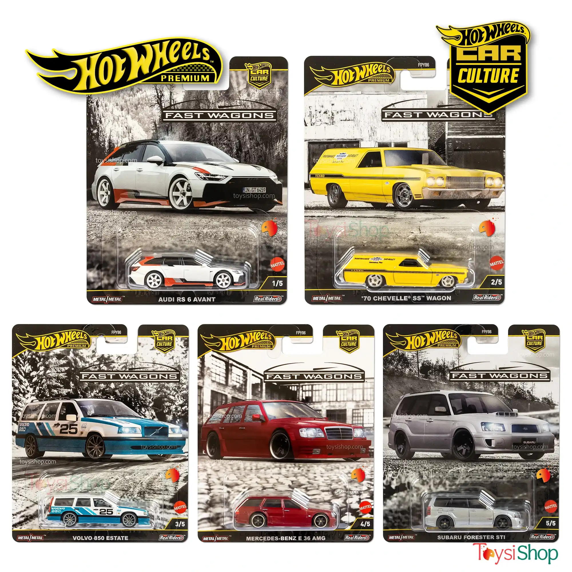 Hot Wheels Premium Car Culture Fast Wagons Set + CHASE!!! + Koruma Kabı (Y.D.)