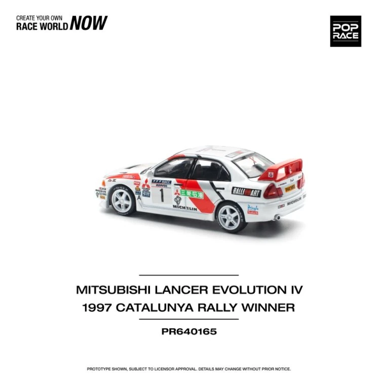 Pop Race Mitsubishi Lancer Evolution IV 1997 Catalunya Rally Winner -PR64-0165