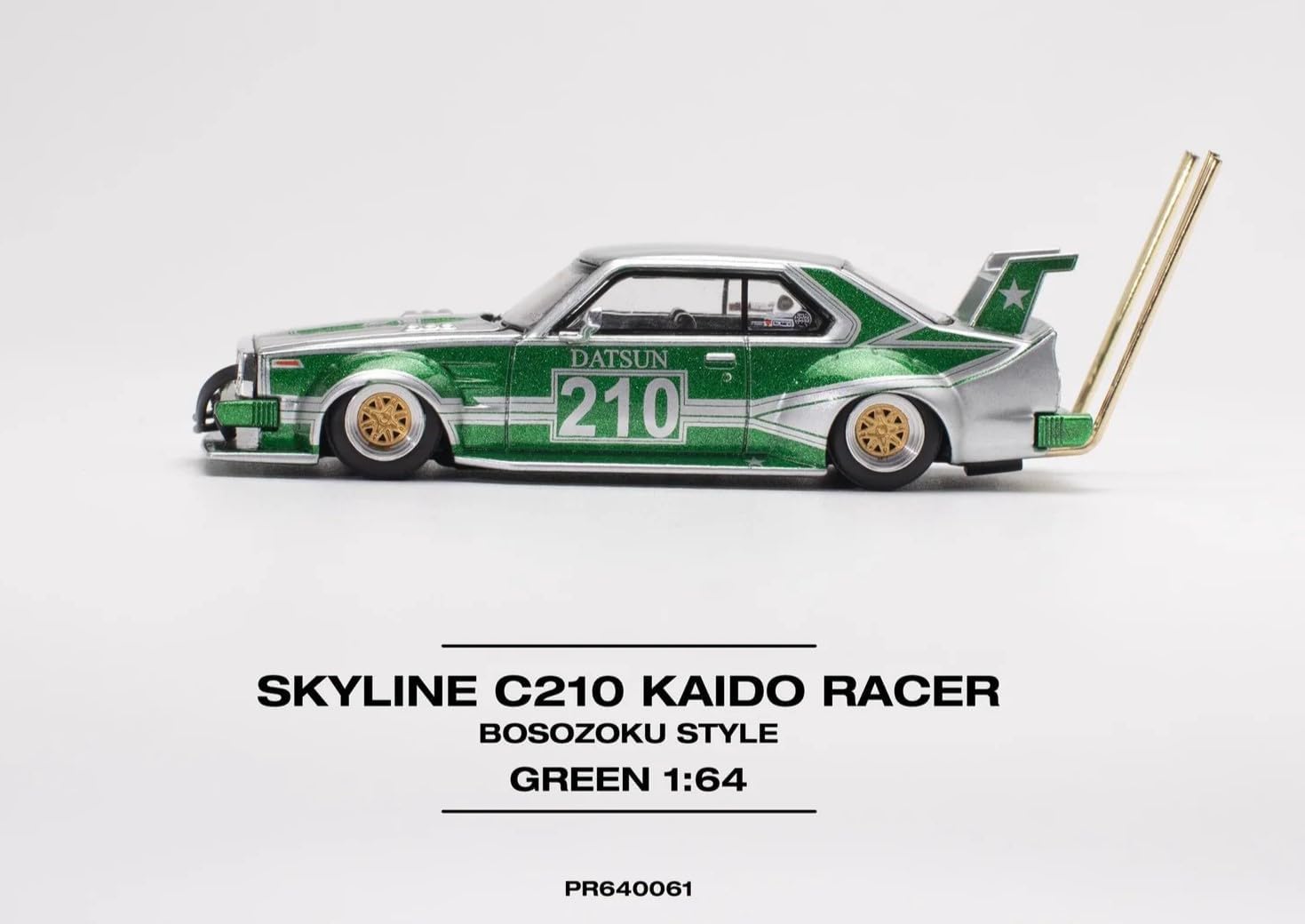 Pop Race Skyline C210 Kaido Racer Bosozoku Style Green -PR64-0061